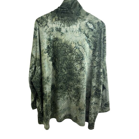 LOGO Lounge by Lori Goldstein Tie-Dye Drop Shoulder Top Green Seaweed 1X A566546 - Picture 5 of 11